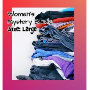 10 pc Mystery Box Bundle Clothing & Accessory Lot Set Pants Shirt Womens Large